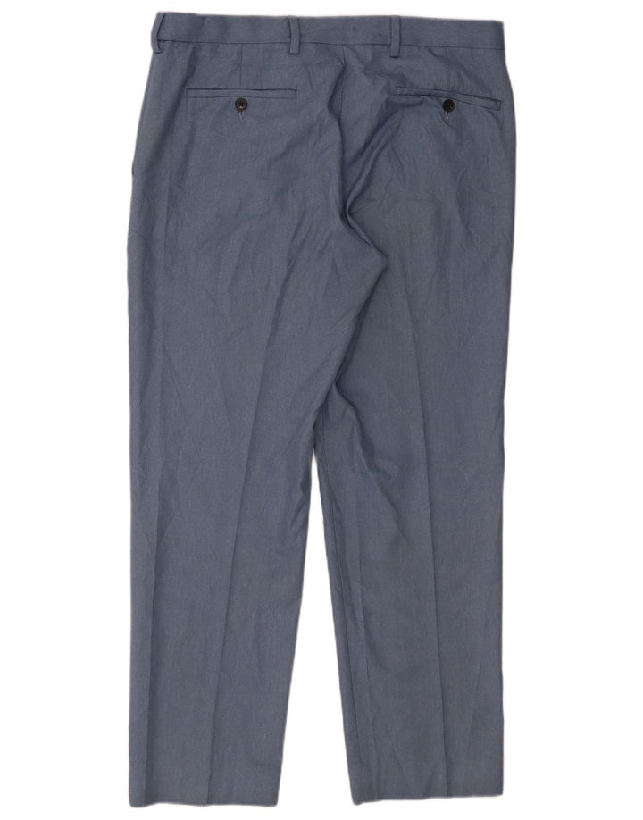 Marks & Spencer Pantalón chino de corte regular para hombre W34 L29 Poliéster azul