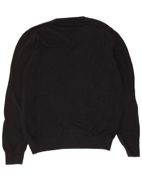 Marks & Spencer - Jersey con cuello en V para hombre, talla mediana, algodón negro