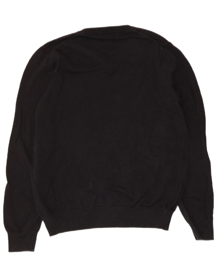 Marks & Spencer - Jersey con cuello en V para hombre, talla mediana, algodón negro