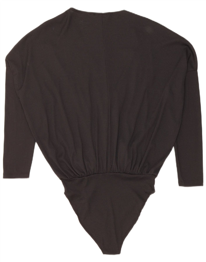 Zara Mujer Body Extragrande UK 10 Small Algodón Negro