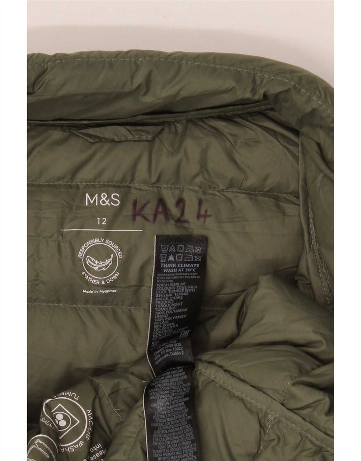Marks & Spencer Chaqueta acolchada para mujer UK 42 Poliamida verde medio