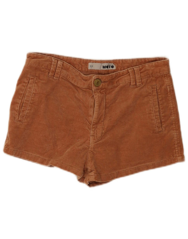 Shorts De Pana Mujer Topshop W28 Algodón Beige Medio