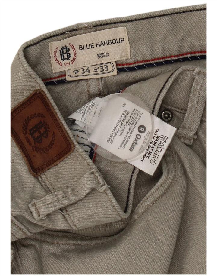 Marks & Spencer Vaqueros rectos azules Harbor para hombre W34 L33 Algodón gris