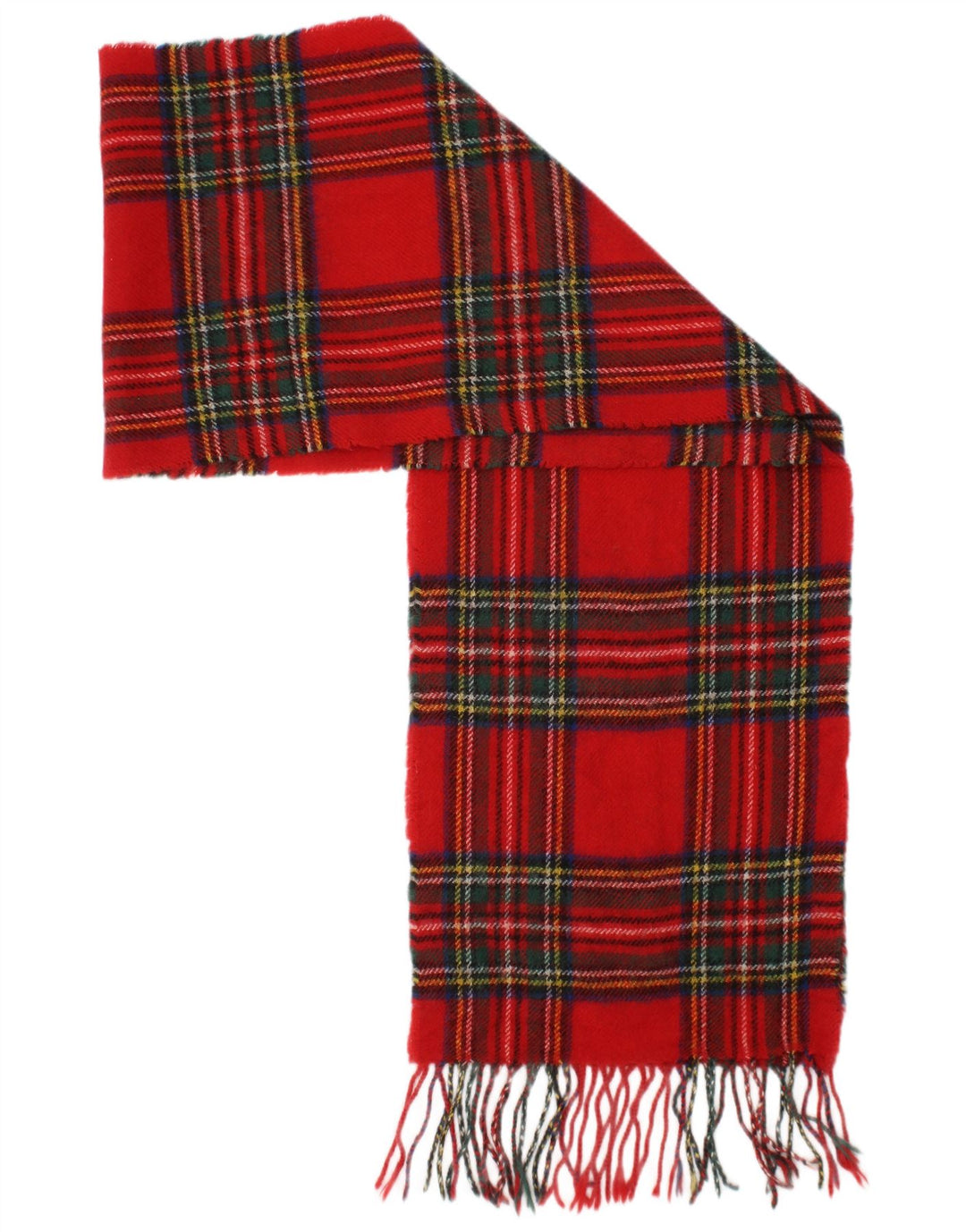 Bufanda rectangular vintage para hombre talla única lana de cordero a cuadros rojos clásico