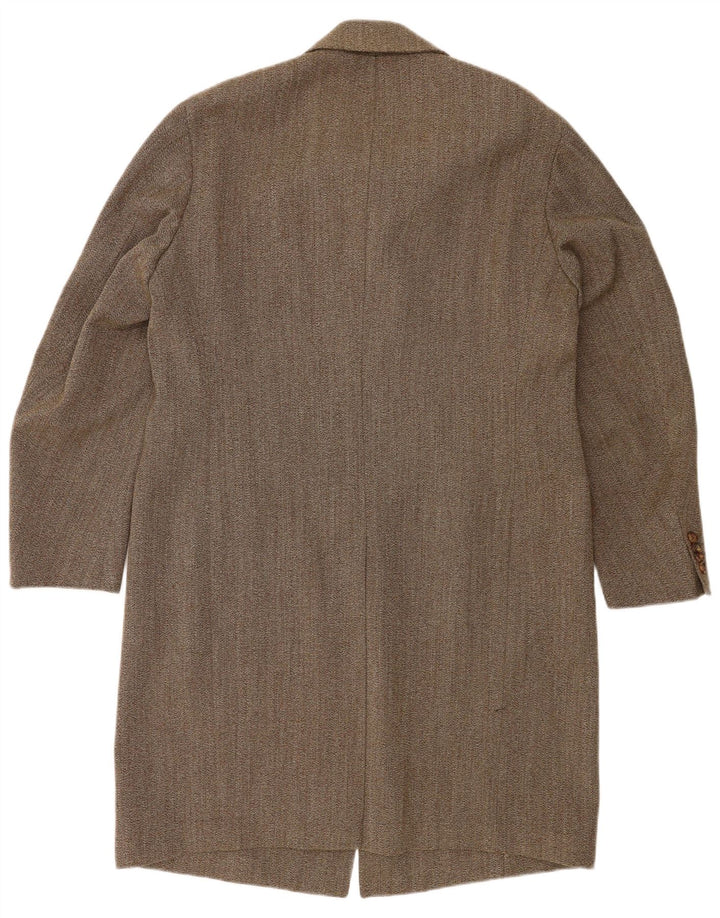 Abrigo vintage para hombre IT 54 2XL lana marrón