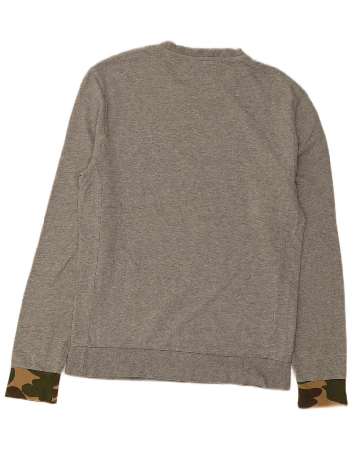 Sudadera Penguin Hombre Jersey De Algodón Moteado Gris Medio