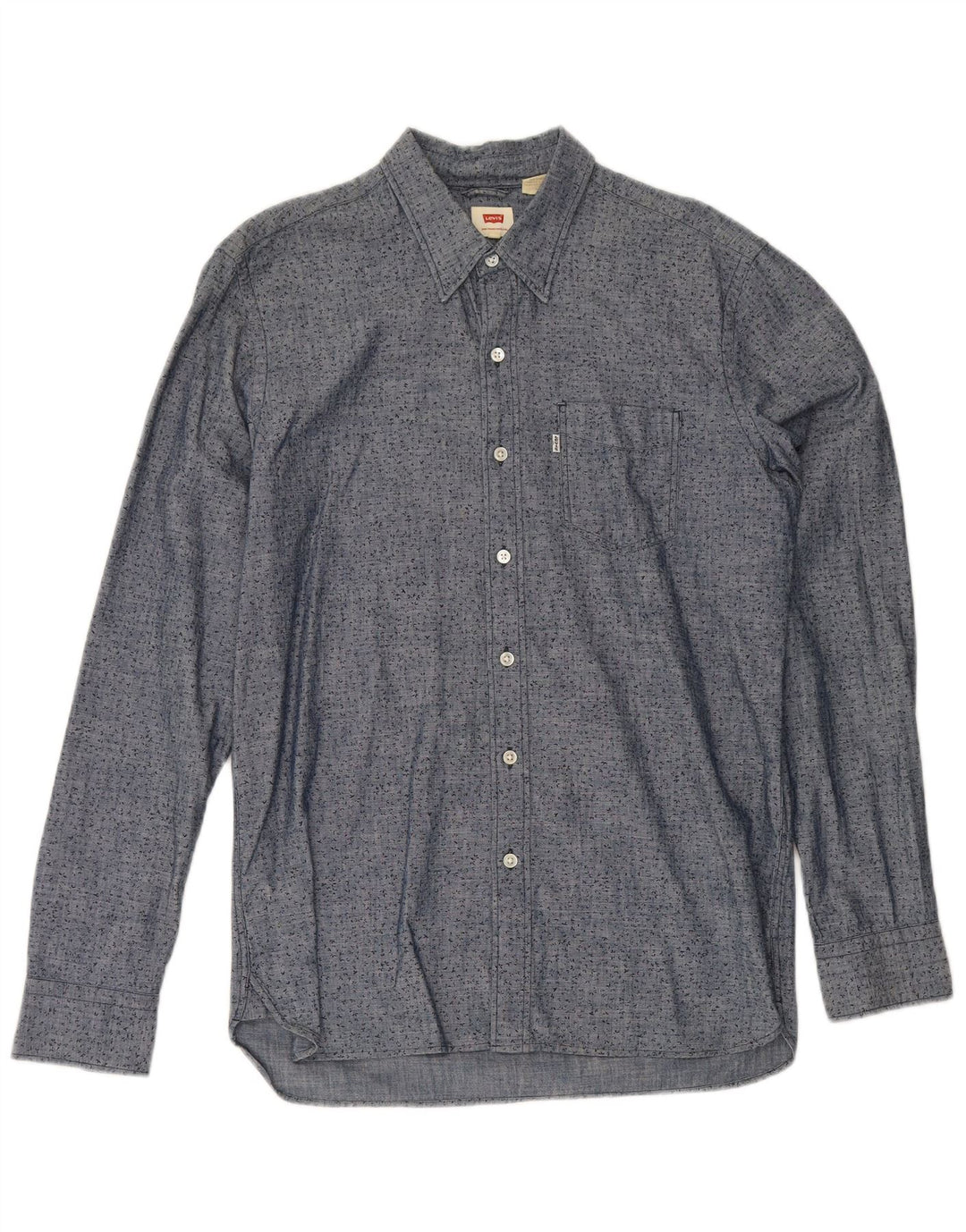 Camisa Levi's Hombre De Algodón Moteado Azul Medio