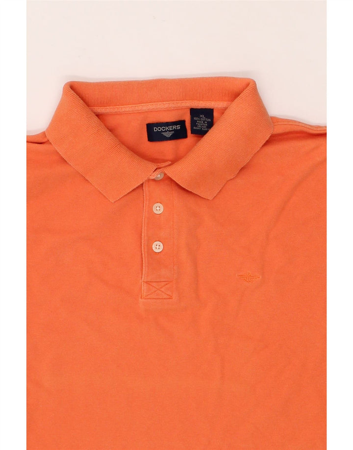 DOCKERS Mens Polo Shirt XL Orange Cotton Vintage Dockers and Second-Hand Dockers from Messina Hembry 