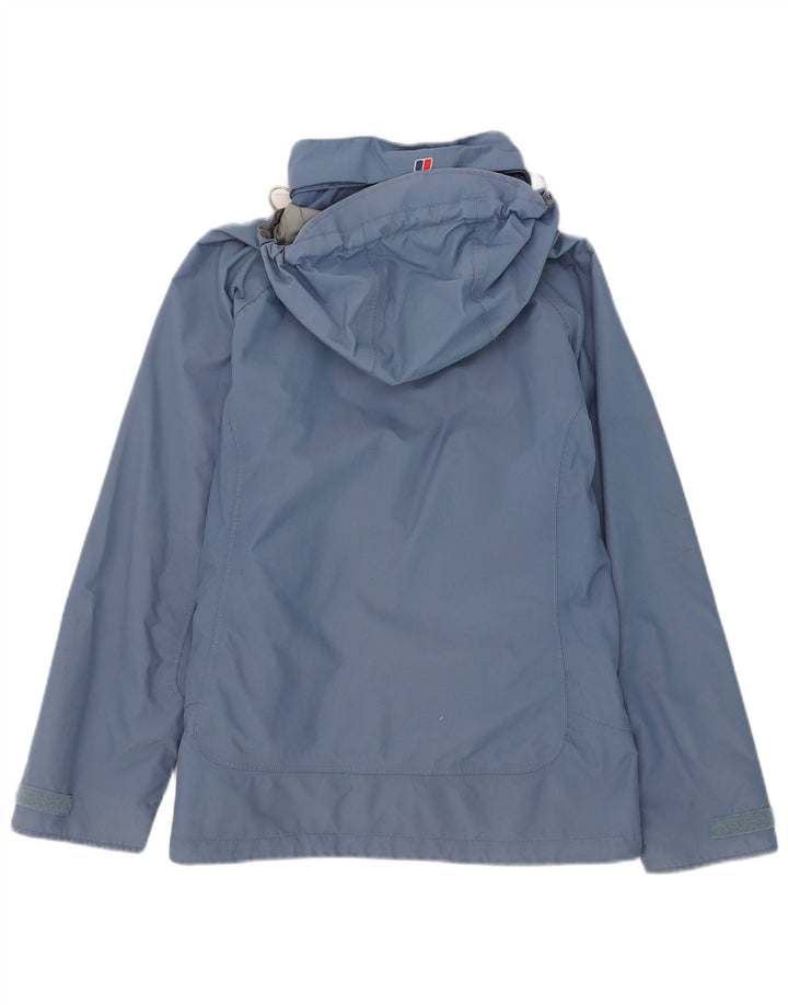 Berghaus Chaqueta impermeable con capucha para mujer UK 42 Medium Blue Nylon