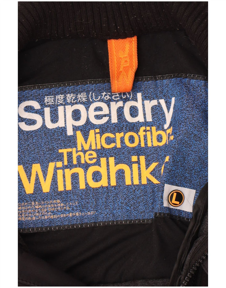 Superdry Chaqueta acolchada The Windhiker para hombre, talla 40, color negro