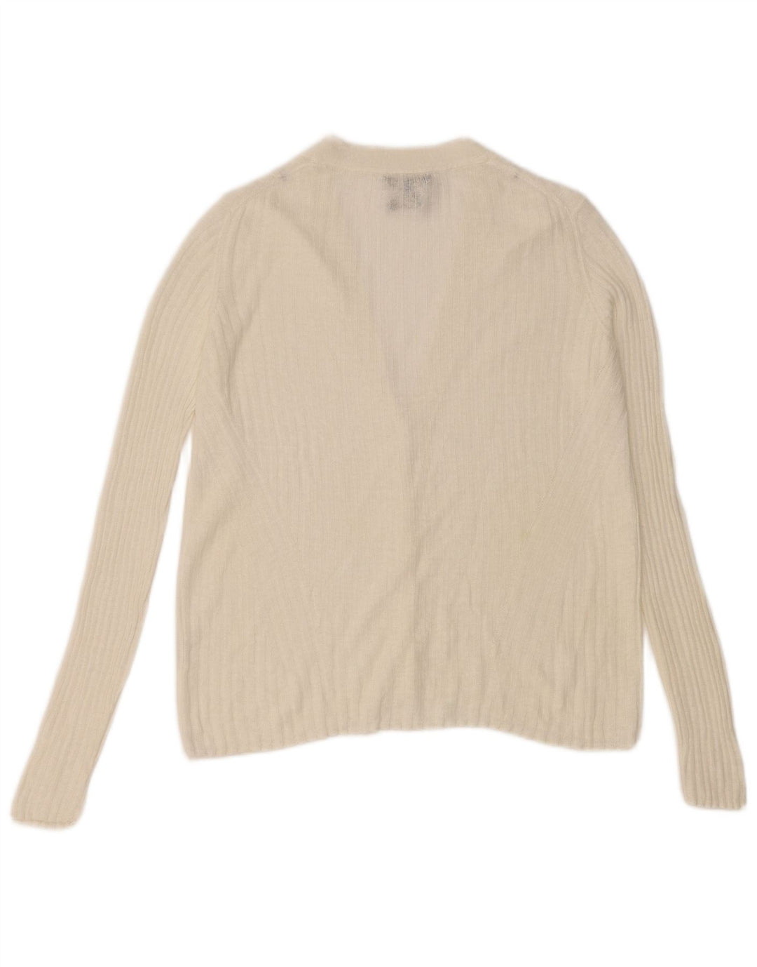 Massimo Dutti Cárdigan Mujer UK 10 Small Lino Blanco