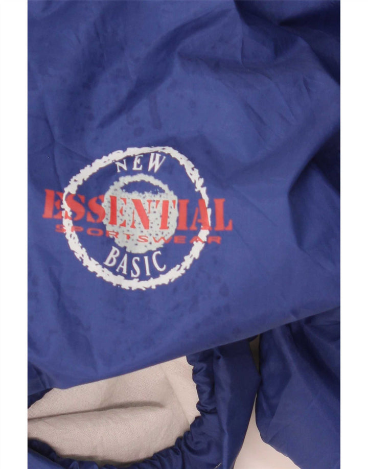 Chaqueta impermeable con capucha y gráfico Essential para hombre, talla 40, poliamida azul grande