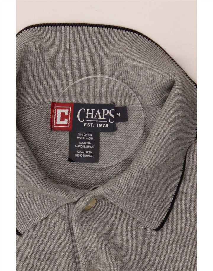 Chaps Hombre Polo Cuello Jersey Jersey Algodón Gris Medio