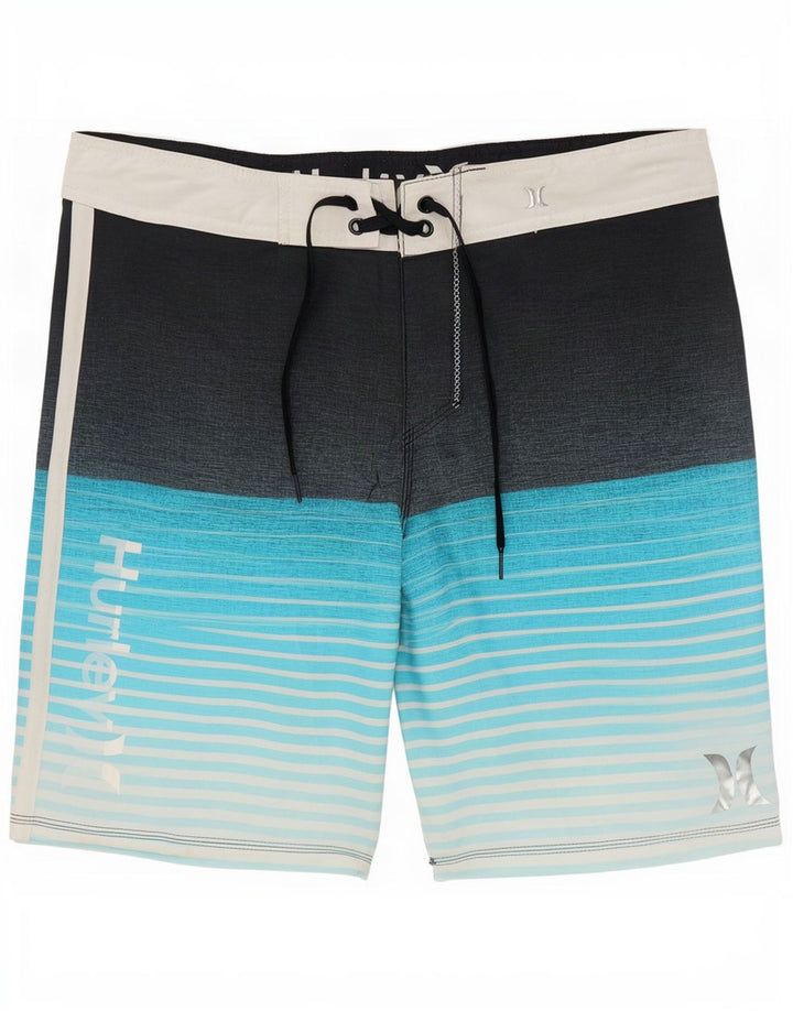 Hurley Shorts De Baño Gráfico Para Hombre Poliéster A Rayas Azul Medio