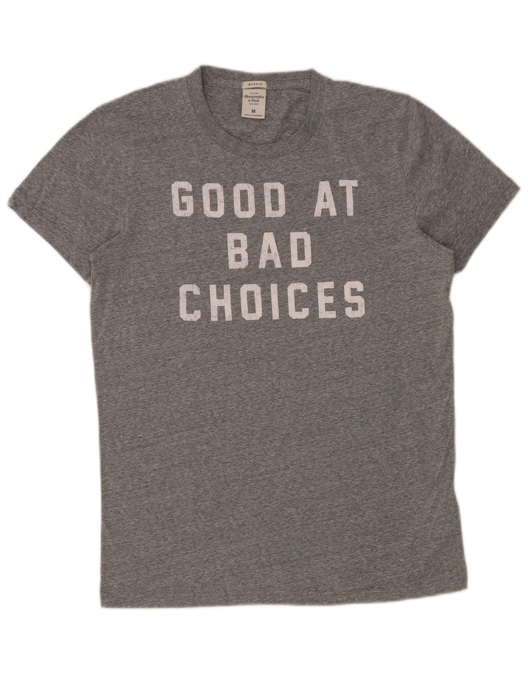 Abercrombie & Fitch Camiseta con gráfico muscular para hombre Top Algodón gris medio