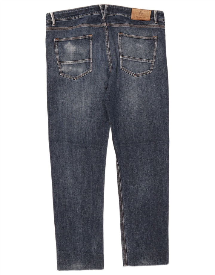 MASSIMO DUTTI Vaqueros ajustados para hombre EU 42 Large W34 L27 Algodón azul