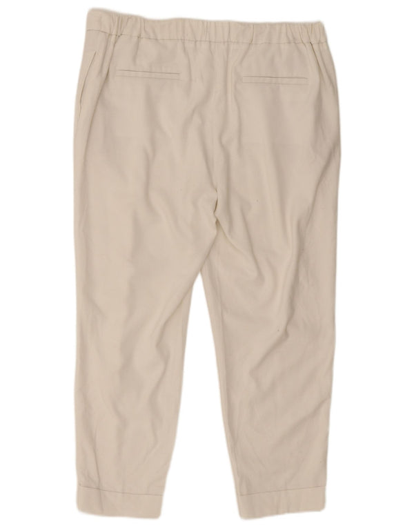 Marks & Spencer Pantalones Cortos Cónicos para Mujer UK16 Large W34 L25 Blanco