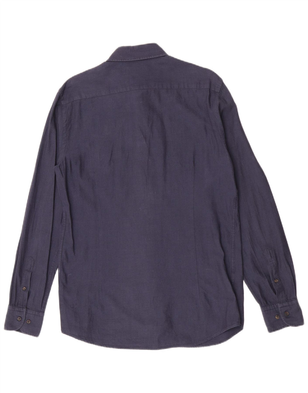 Camisa Massimo Dutti Hombre Mediana Azul Marino Algodón