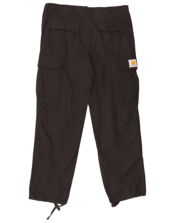 Carhartt Pantalones cargo rectos para hombre medianos W32 L29 algodón negro
