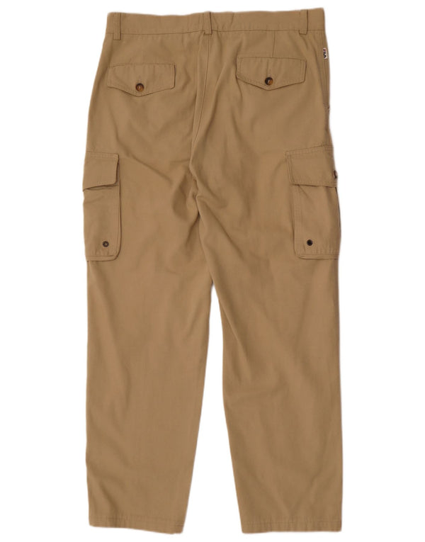 Fila Pantalón cargo recto para hombre W36 L30 Algodón beige