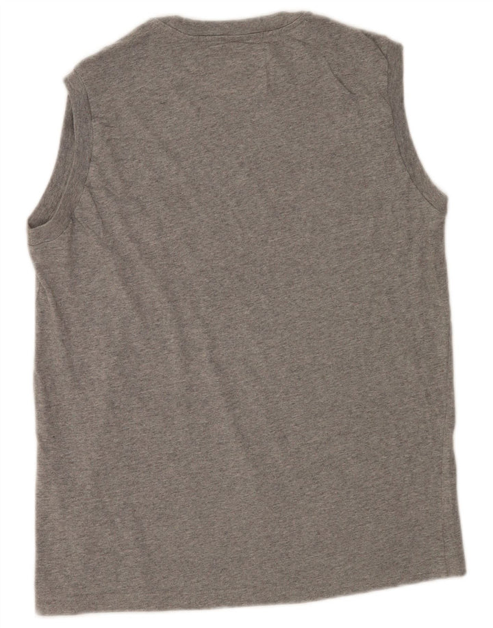 CHAMPION Camiseta sin mangas estampada para hombre de algodón gris grande