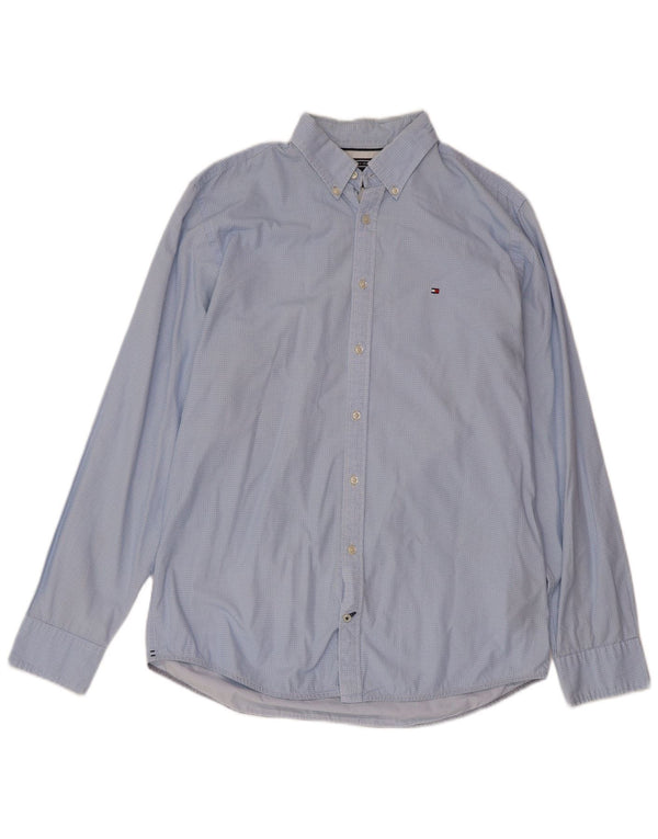 Tommy Hilfiger Camisa Regular Fit De Algodón Con Manchas Azul Medio