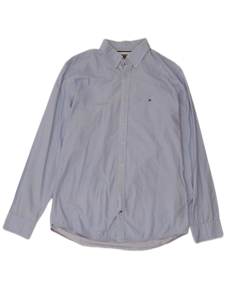 Tommy Hilfiger Camisa Regular Fit De Algodón Con Manchas Azul Medio
