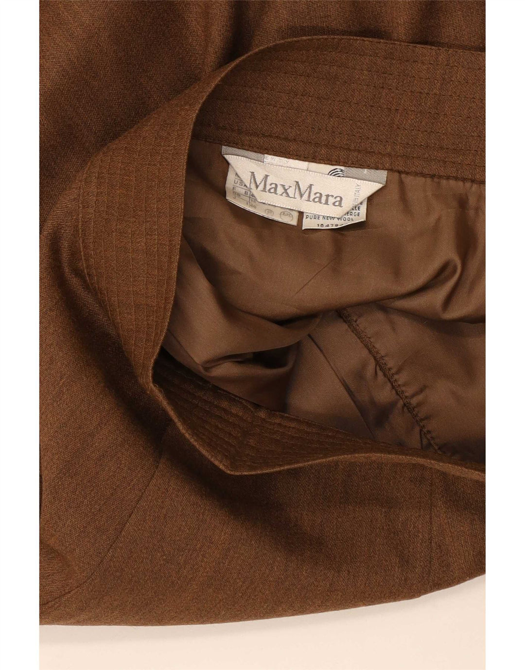 Falda lápiz para mujer Max Mara UK 16 Large W32 Lana marrón