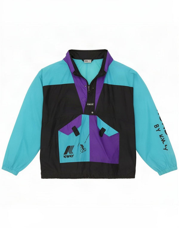 K-Way Chaqueta impermeable tipo jersey para hombre con gráfico UK 40 Large Black Colourblock