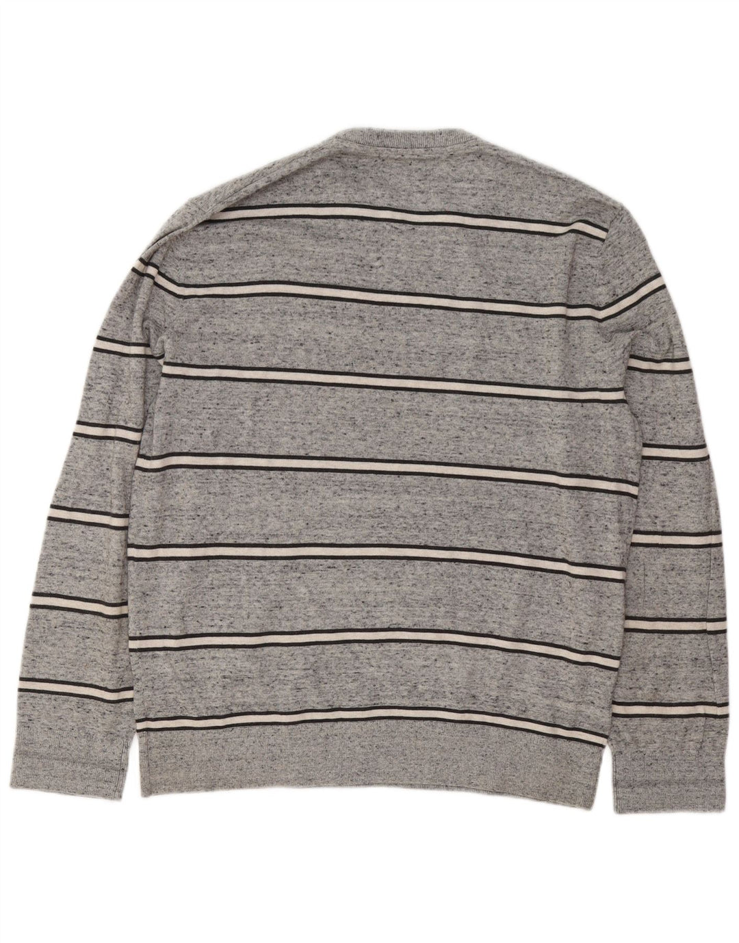 Gap Jersey De Cuello Redondo Para Hombre Jersey De Algodón A Rayas Gris Grande