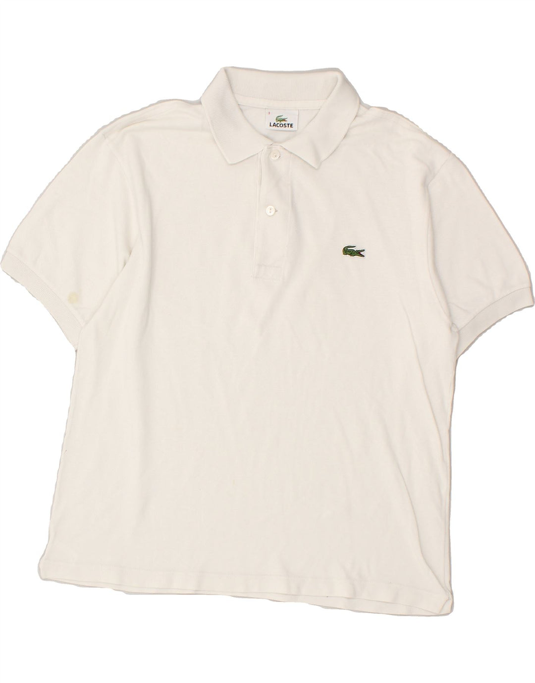 LACOSTE Polo para hombre talla 3 pequeño algodón blanco