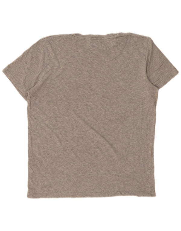 JACK & JONES Camiseta gráfica para hombre Top XL Gris Algodón
