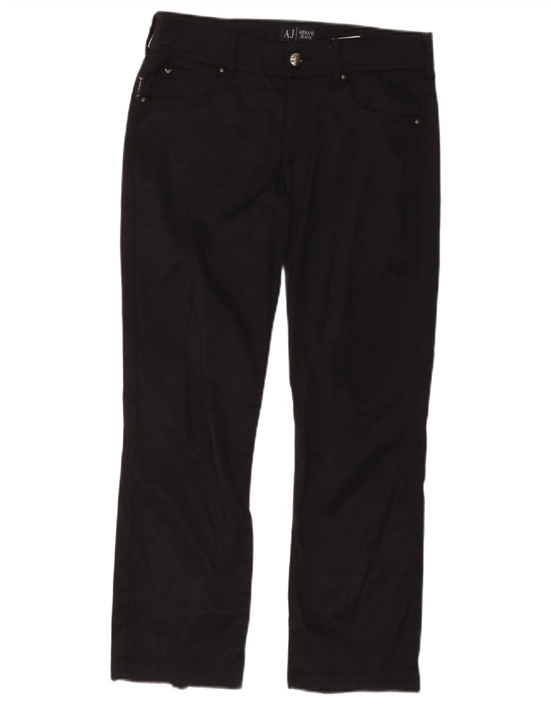 Armani Pantalón Casual Recto Mujer W28 L24 Poliamida Negro