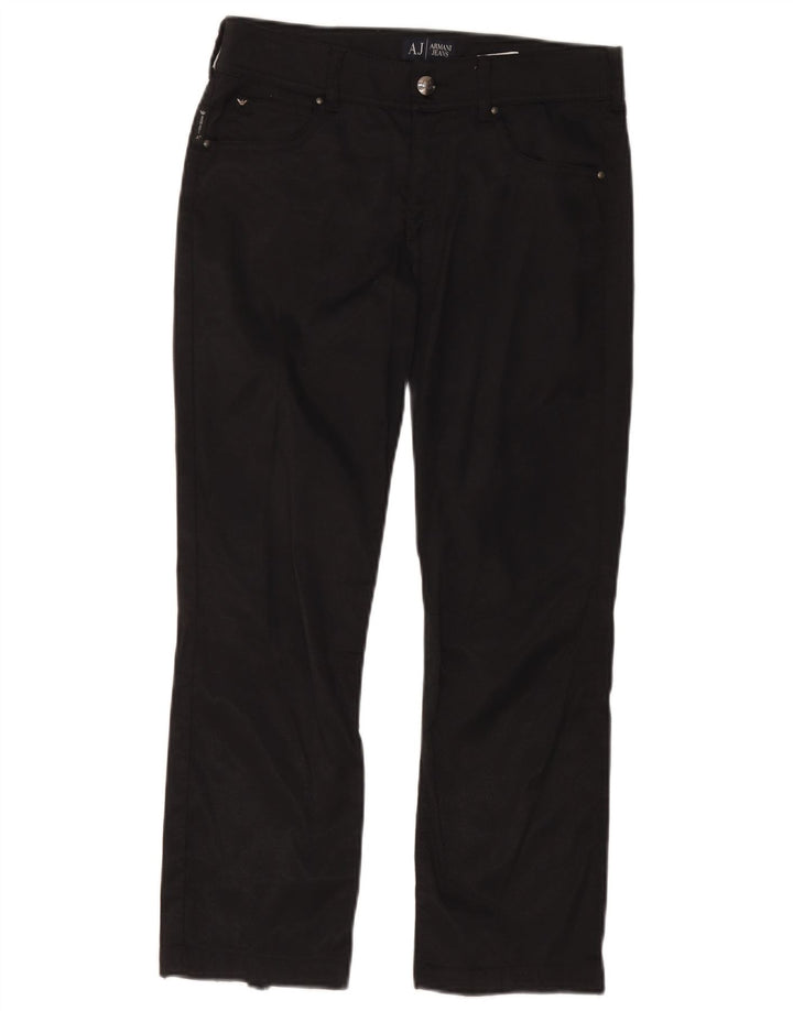 Armani Pantalón Casual Recto Mujer W28 L24 Poliamida Negro