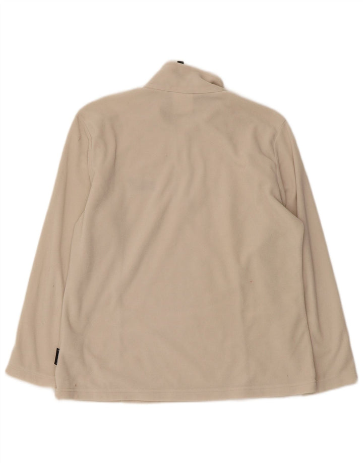JACK WOLFSKIN Jersey polar con cremallera y cuello para mujer UK 46 Grande Poliéster beige