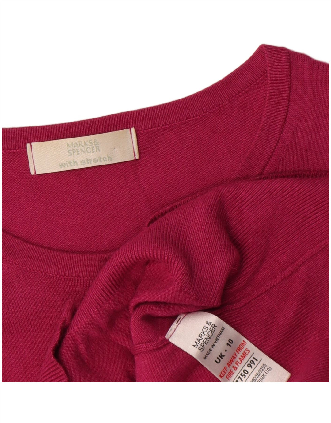 Marks & Spencer Suéter tipo cárdigan para mujer UK 10 Small Viscosa rosa