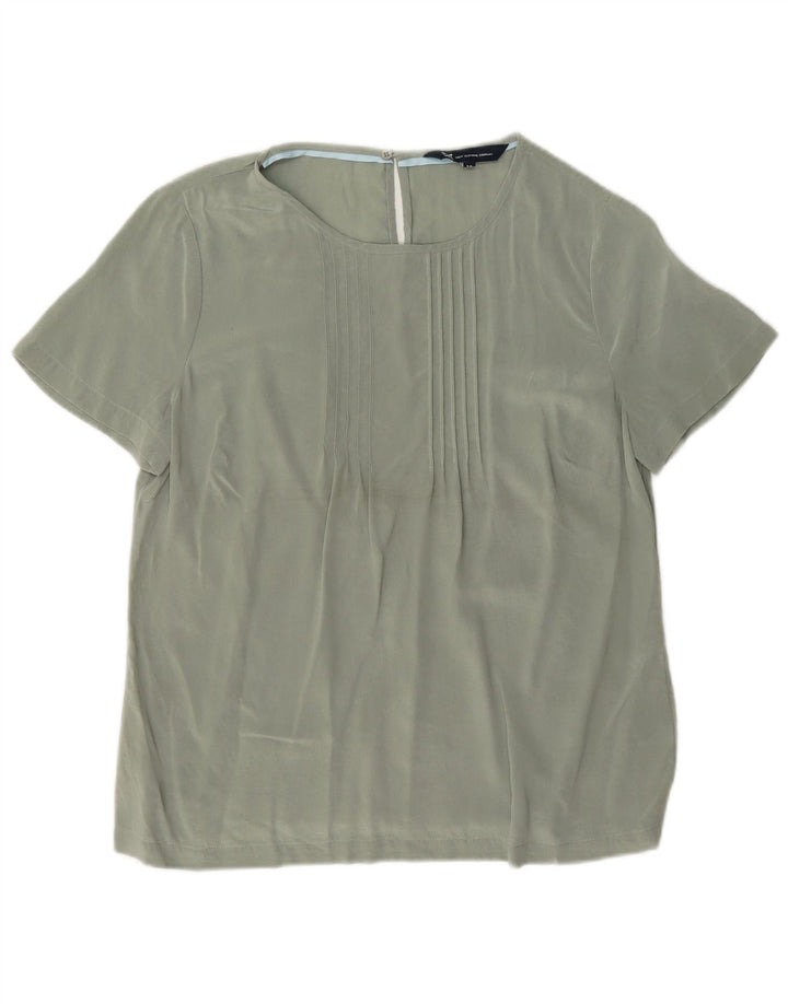 Crew Clothing Blusa para mujer Top UK 12 Seda verde medio