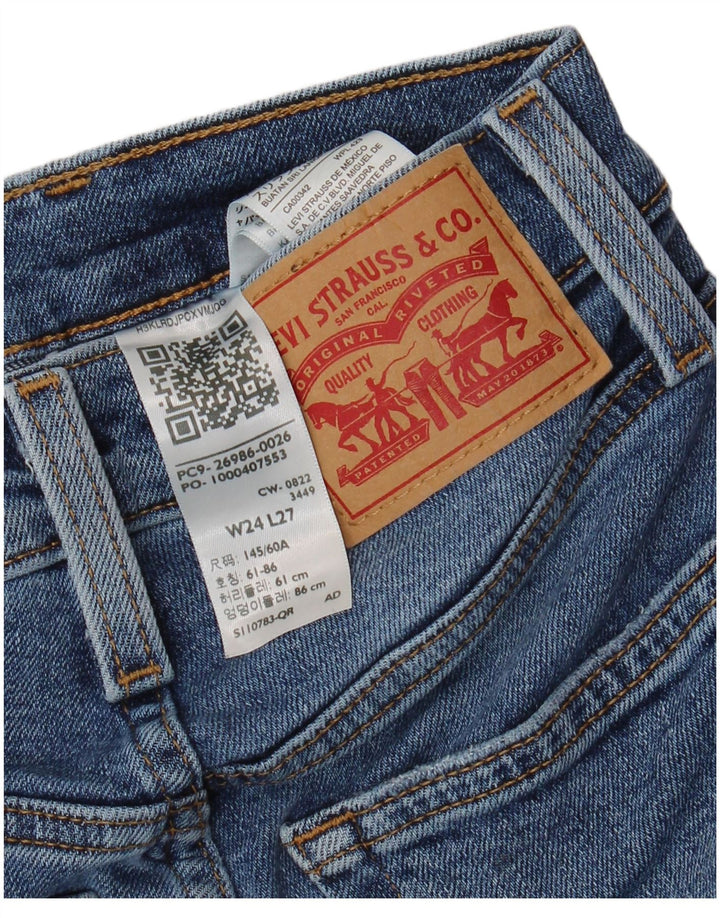 LEVI'S Jeans Cónicos De Cintura Alta Para Mujer W24 L27 Algodón Azul