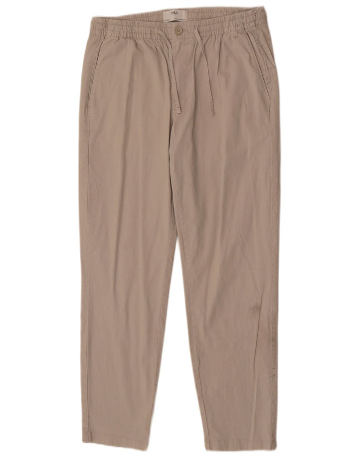 Marks & Spencer Pantalón Chino Slim para Hombre Mediano W32 L29 Algodón Beige