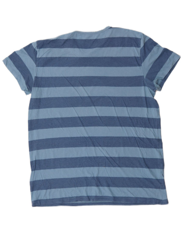 Camiseta Gap Hombre Top XL Algodón A Rayas Azul