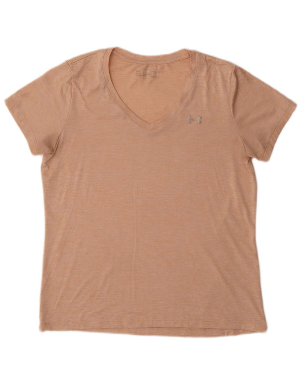 Under Armour Camiseta Heat Gear para mujer, talla grande, moteada en rosa