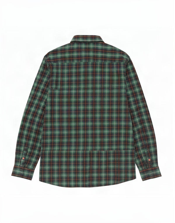Guess Camisa Regular Fit Hombre UK 40 Algodón A Cuadros Verde Medio