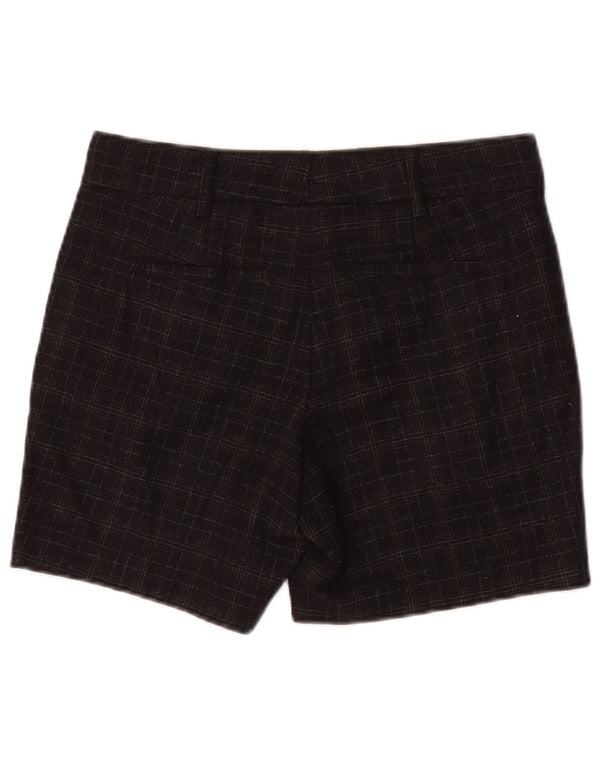 Pantalones Cortos Chinos Benetton Mujer IT 38 XS W28 Lana A Cuadros Gris