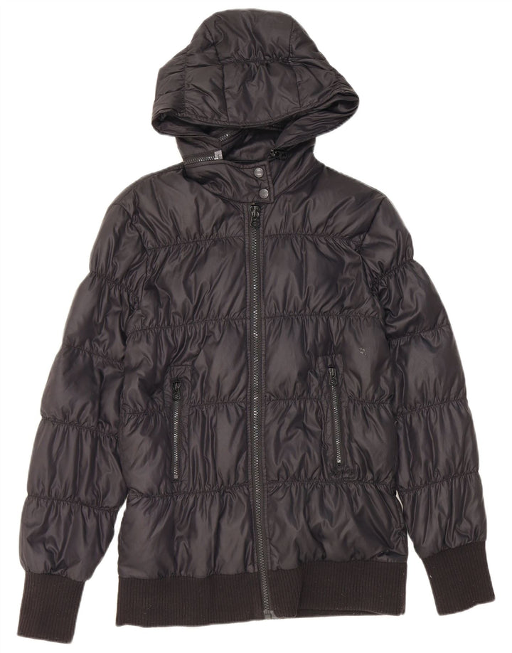 Replay Chaqueta acolchada con capucha para mujer UK 44 Large Poliamida negra