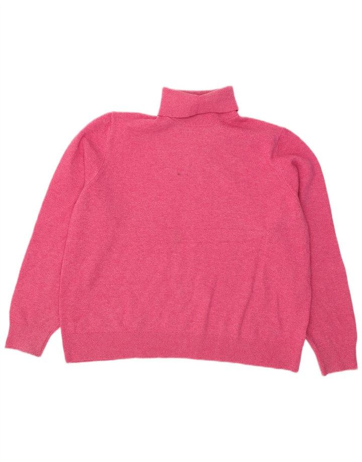 Marks & Spencer Jersey extragrande con cuello vuelto para mujer, talla 40, talla grande, color rosa