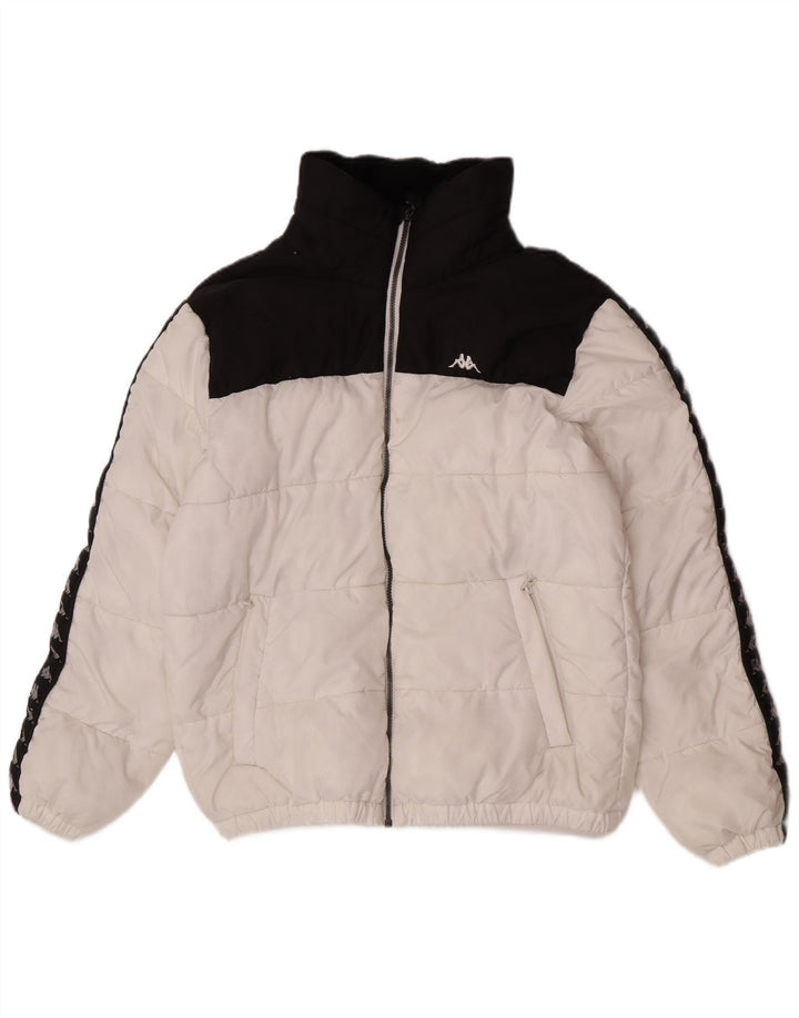 Kappa Chaqueta acolchada para hombre UK 40 Large Blanco Colorblock Poliéster