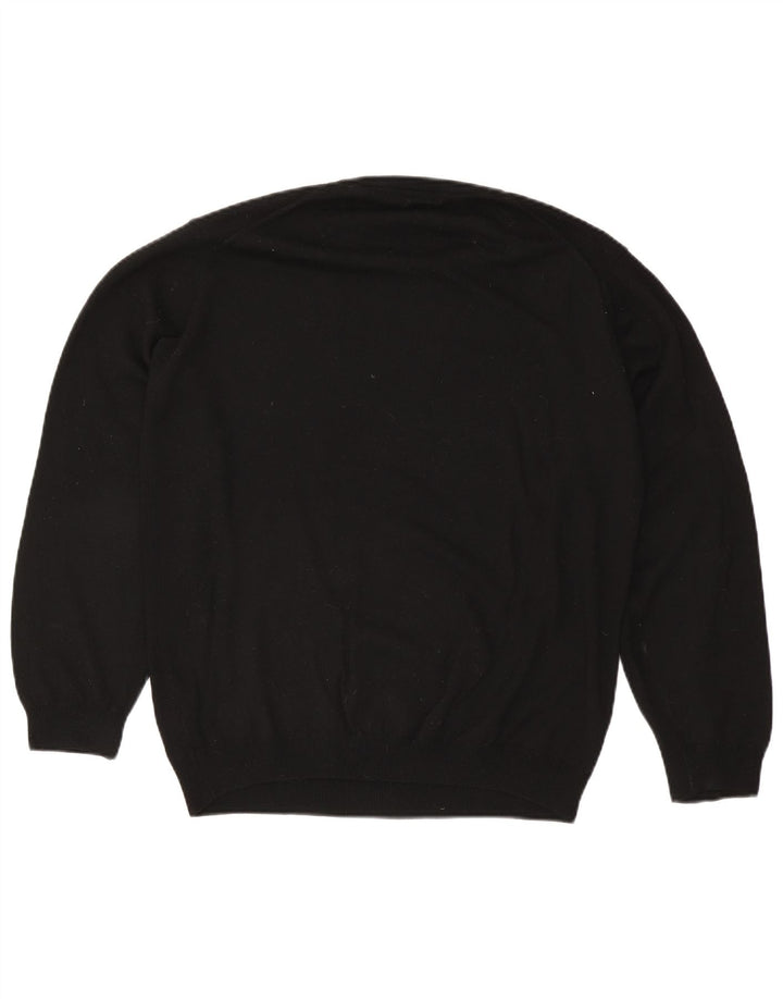 Marks & Spencer - Jersey de cuello redondo para hombre, talla grande, lana negra