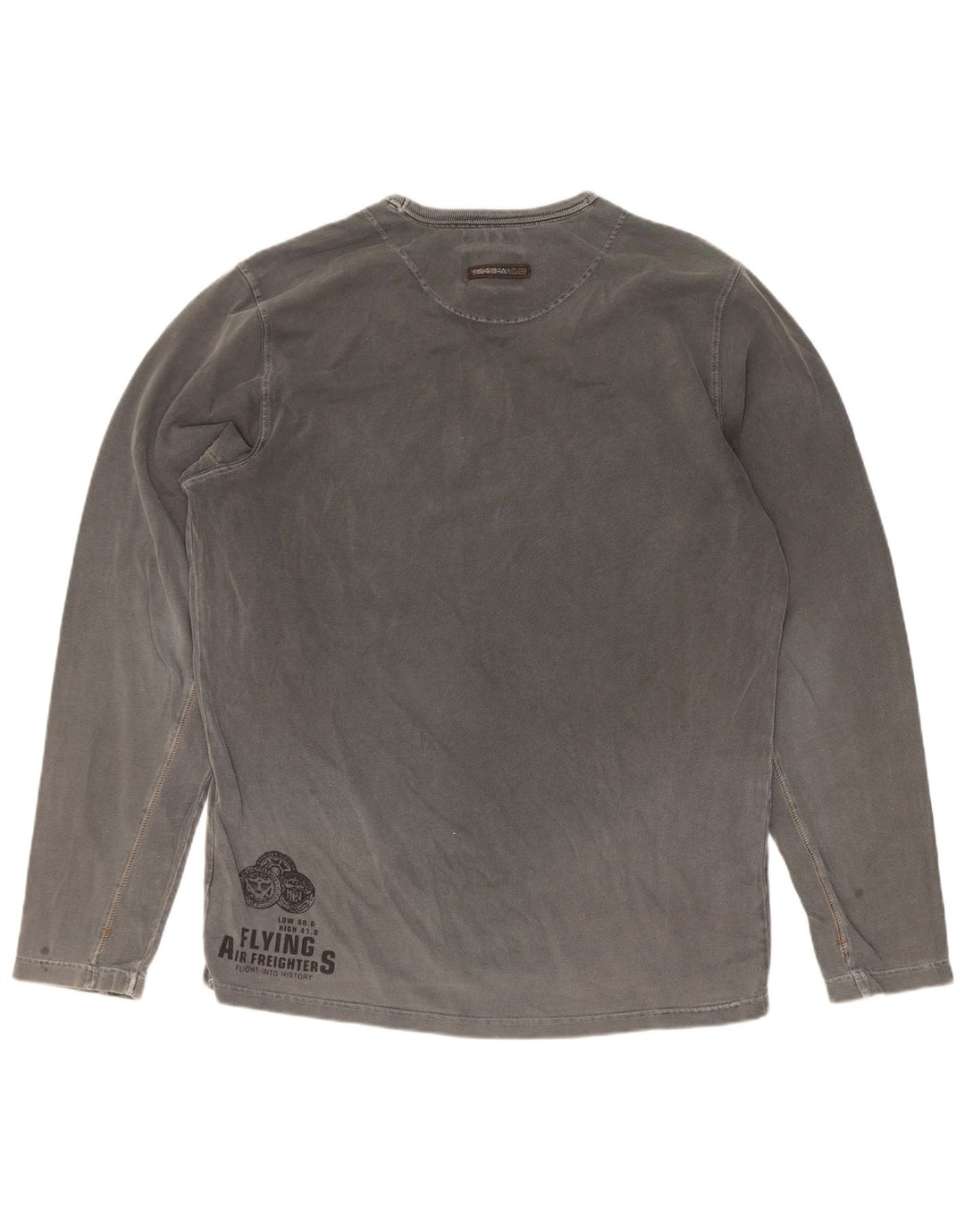 Pall Mall Top gráfico para hombre de manga larga gris grande