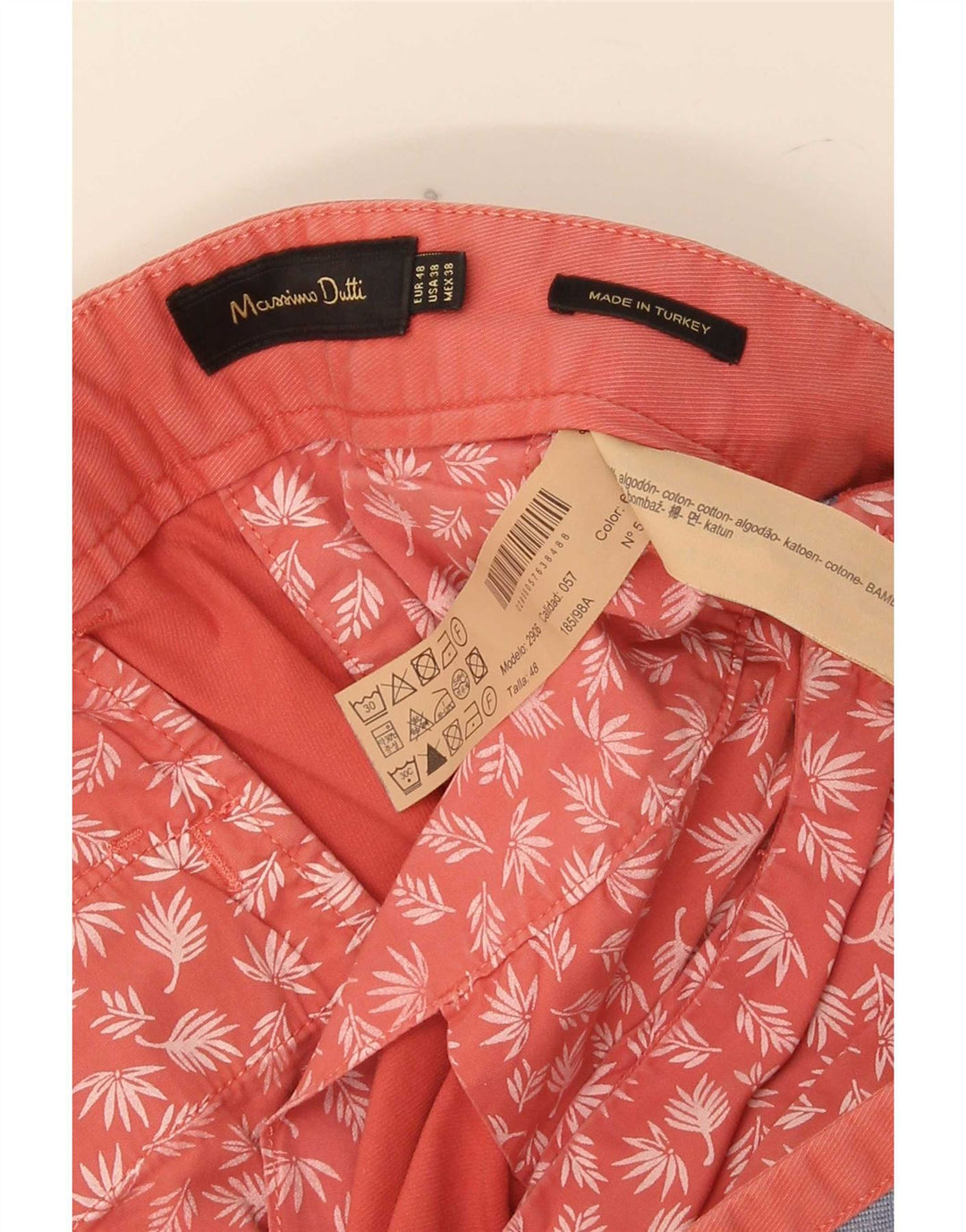 Massimo Dutti Shorts Chinos Hombre IT 48 Medium W38 Rojo Algodón
