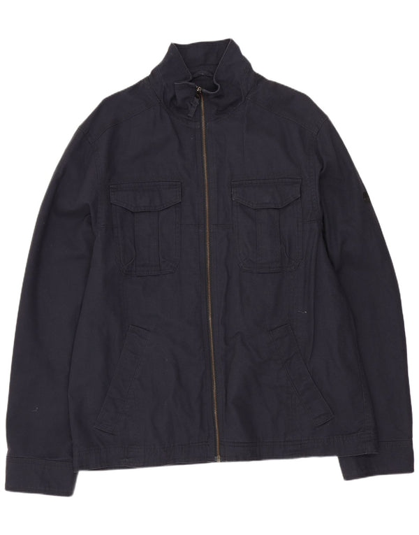 TIMBERLAND Mens Utility Jacket UK 40 Large Navy Blue Cotton